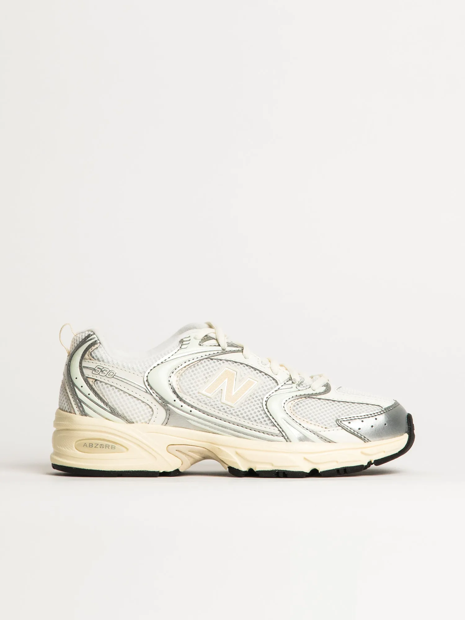WOMENS NEW BALANCE THE 530 SNEAKER - SILVER METALLIC LINEN sold by Boathouse