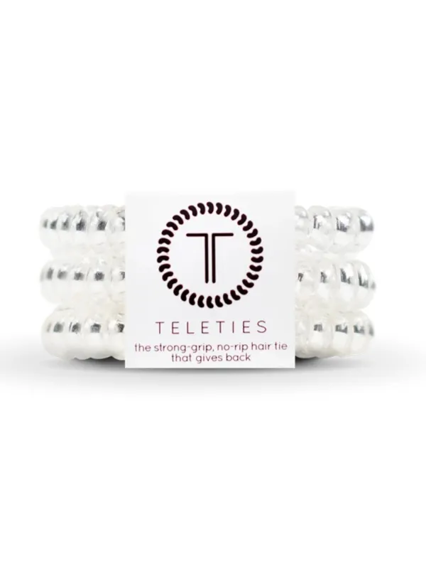 TELETIES HAIR TIE SMALL - CRYSTAL CLEAR sold by Boathouse