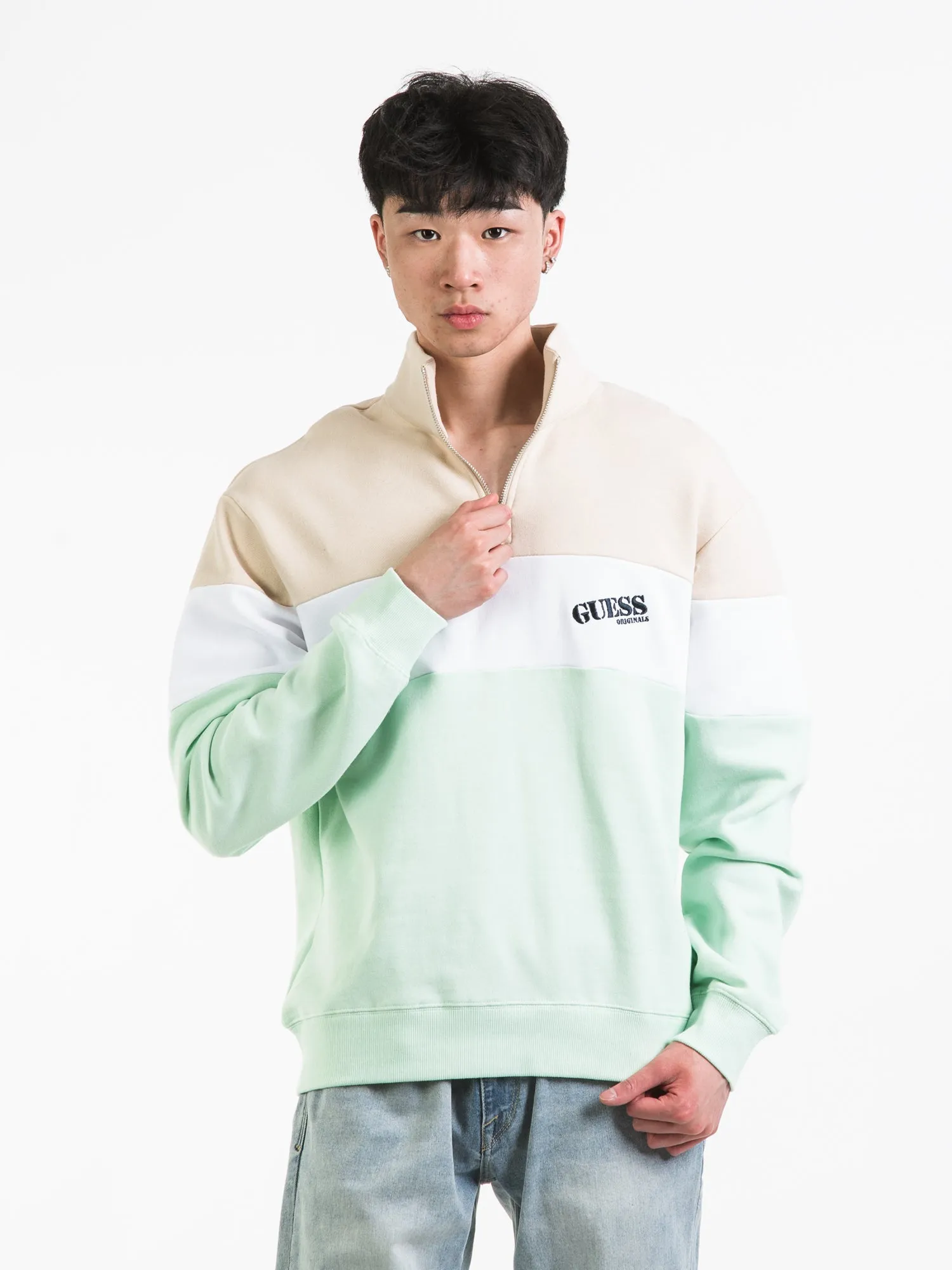 GUESS ORIGINALS REYNOLDS LOGO 1/2 ZIP - CLEARANCE sold by Boathouse product image thumbnail 3