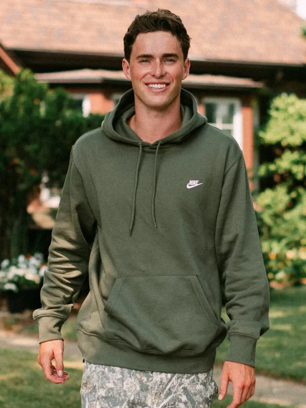 NIKE SPORTSWEAR CLUB PULLOVER HOODIE - OLIVE sold by Boathouse