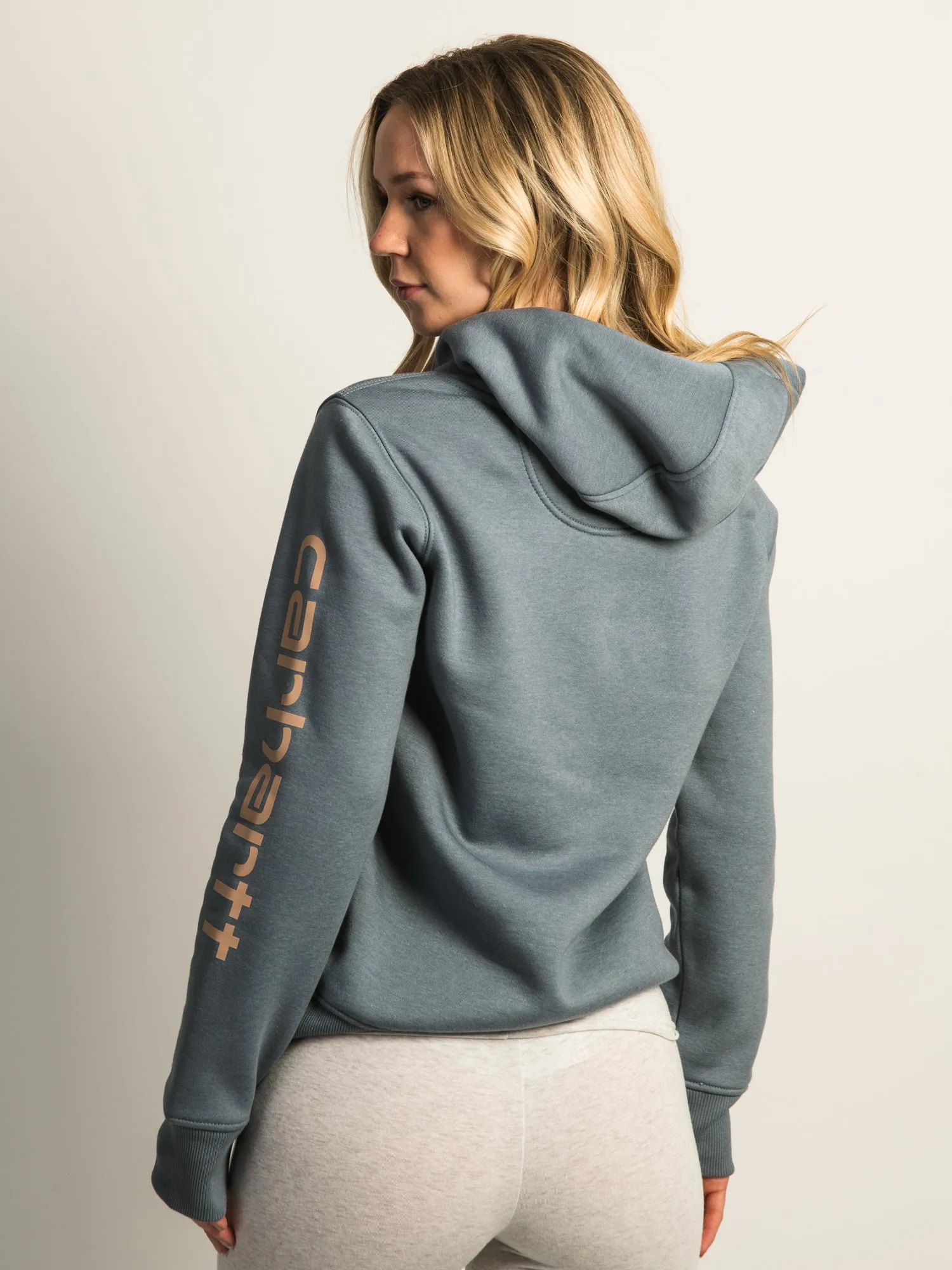 CARHARTT LOGO SLEEVE PULL OVER HOODIE - HEATHER NAVY sold by Boathouse product image thumbnail 4