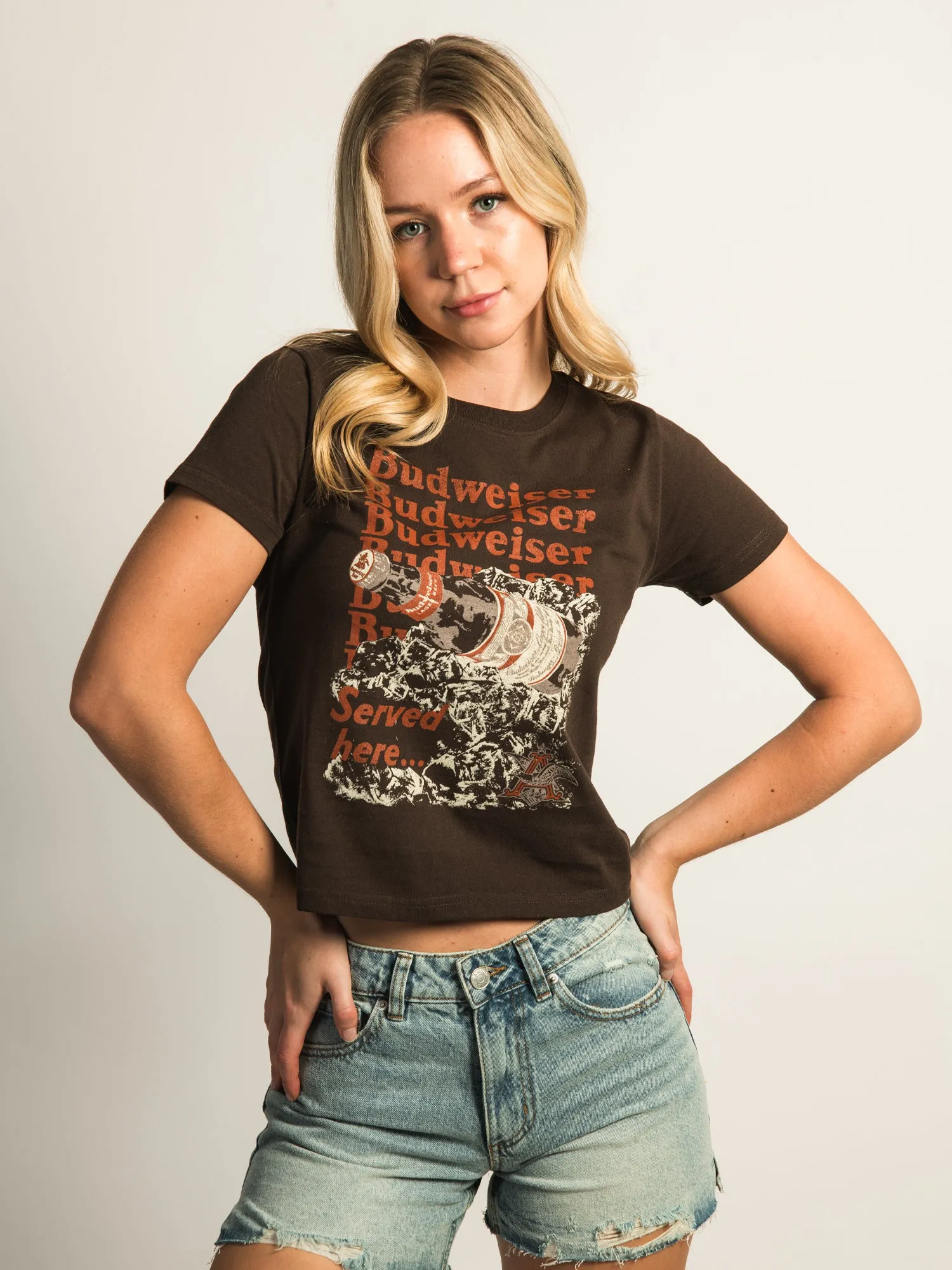 BUDWEISER BOTTLE BOXY TEE sold by Boathouse