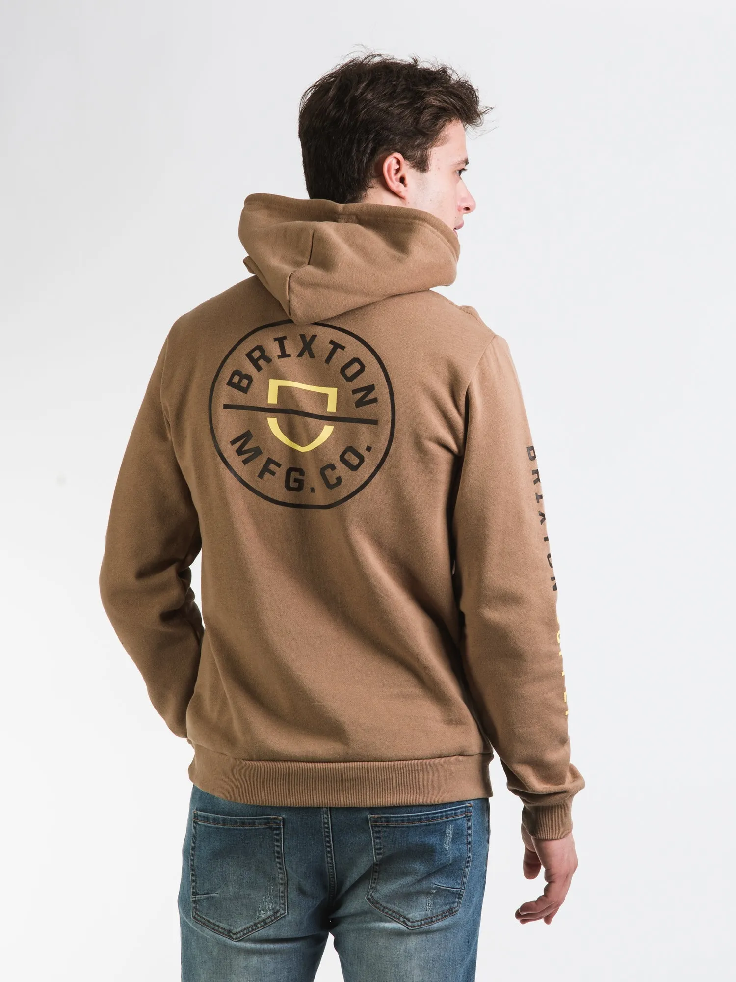 BRIXTON CREST PULL OVER HOODIE MOJAVE LIMELIGHT - CLEARANCE sold by Boathouse