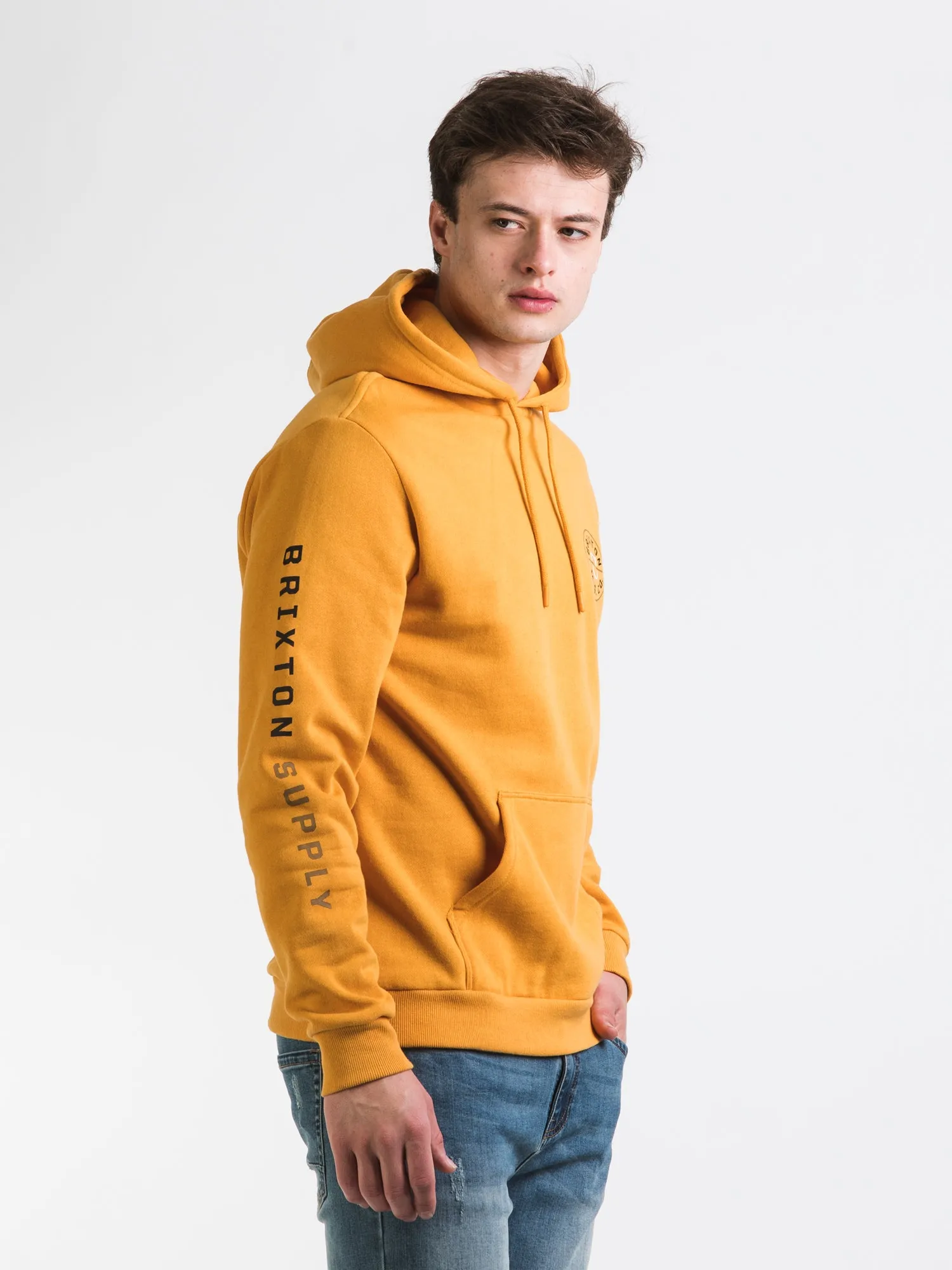 BRIXTON CREST PULL OVER HOODIE GOLDEN GLOW - CLEARANCE sold by Boathouse product image thumbnail 3
