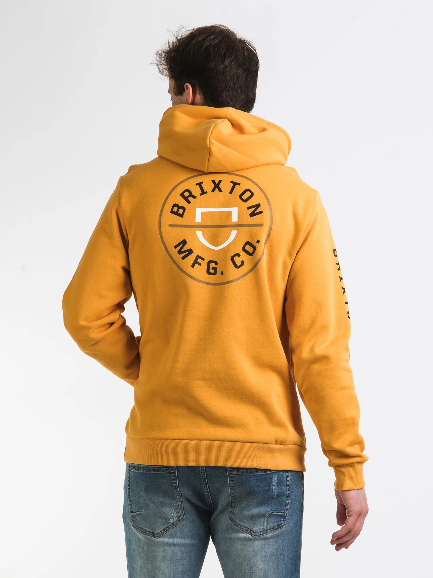 BRIXTON CREST PULL OVER HOODIE GOLDEN GLOW - CLEARANCE sold by Boathouse