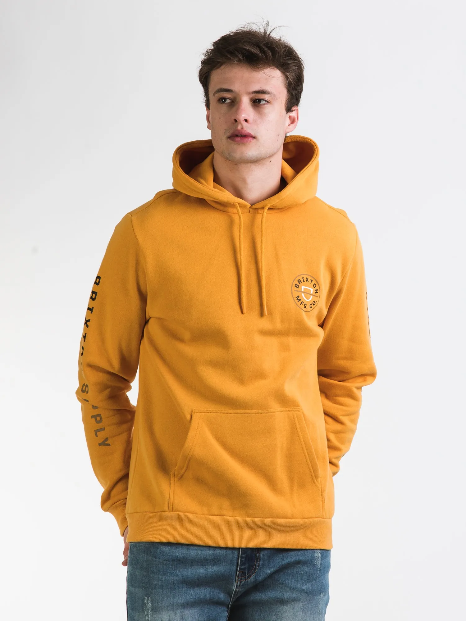 BRIXTON CREST PULL OVER HOODIE GOLDEN GLOW - CLEARANCE sold by Boathouse product image thumbnail 2