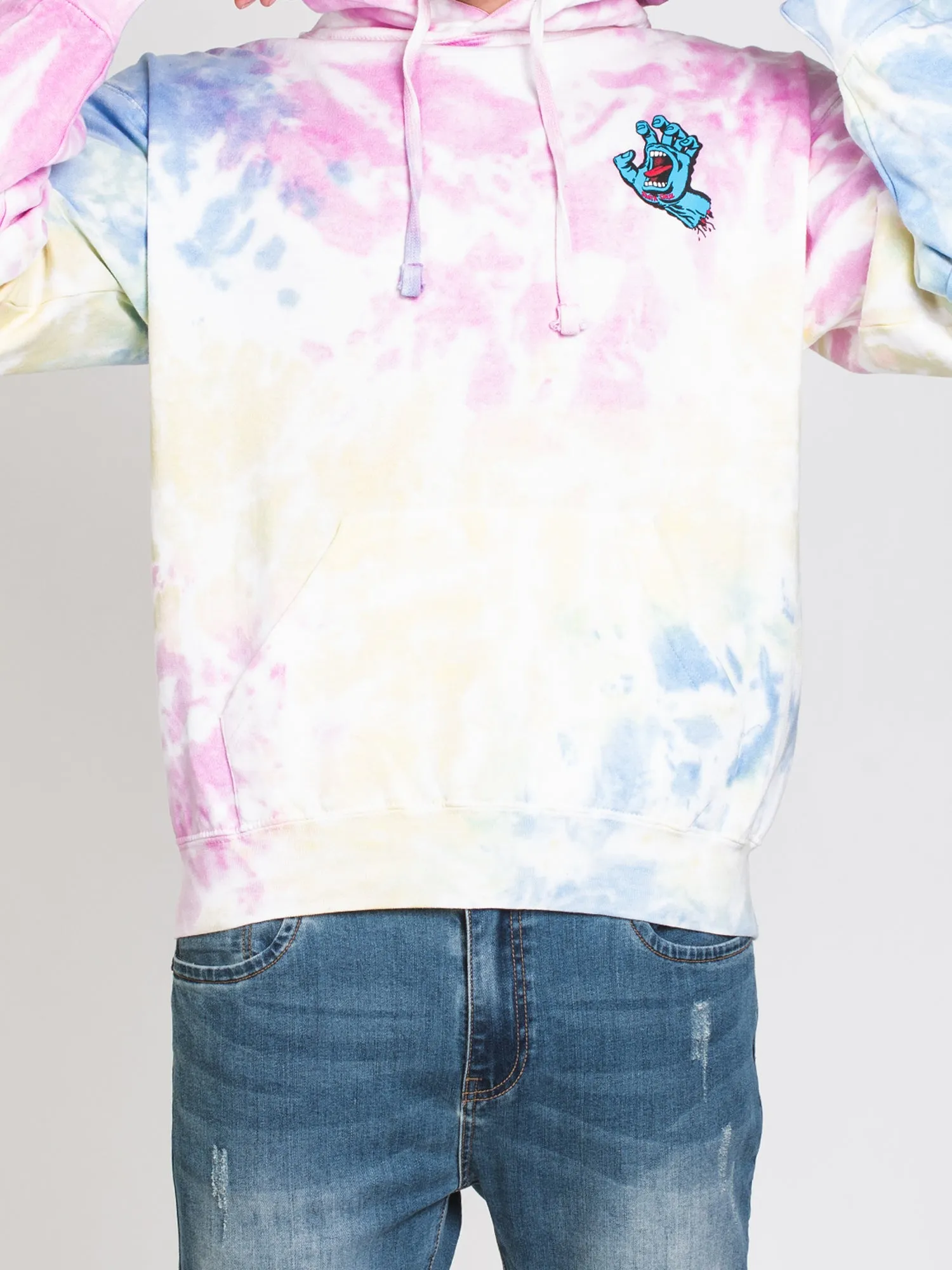 SANTA CRUZ SCREAMING HAND PULLOVER TIE DYE HOODIE - CLEARANCE sold by Boathouse