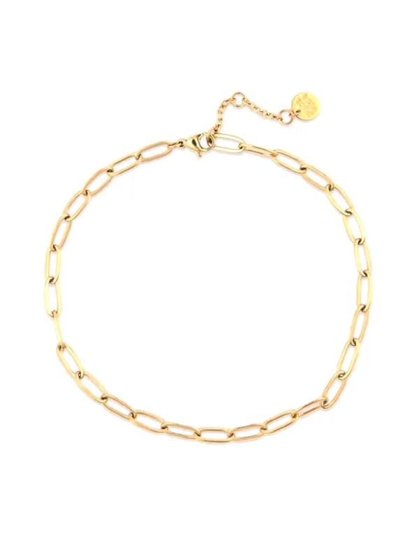 PURA VIDA PAPERCLIP CHAIN ANKLET - GOLD sold by Boathouse