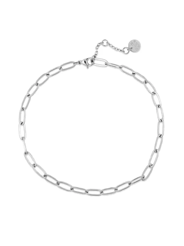PURA VIDA PAPERCLIP CHAIN ANKLET - SILVER sold by Boathouse
