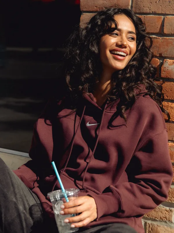 NIKE SPORTSWEAR PHOENIX FLEECE OVERSIZED HOODIE - BURGUNDY sold by Boathouse