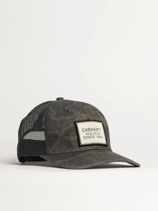 CARHARTT WOOL MESH BACK CAMO PITCH CAP sold by Boathouse