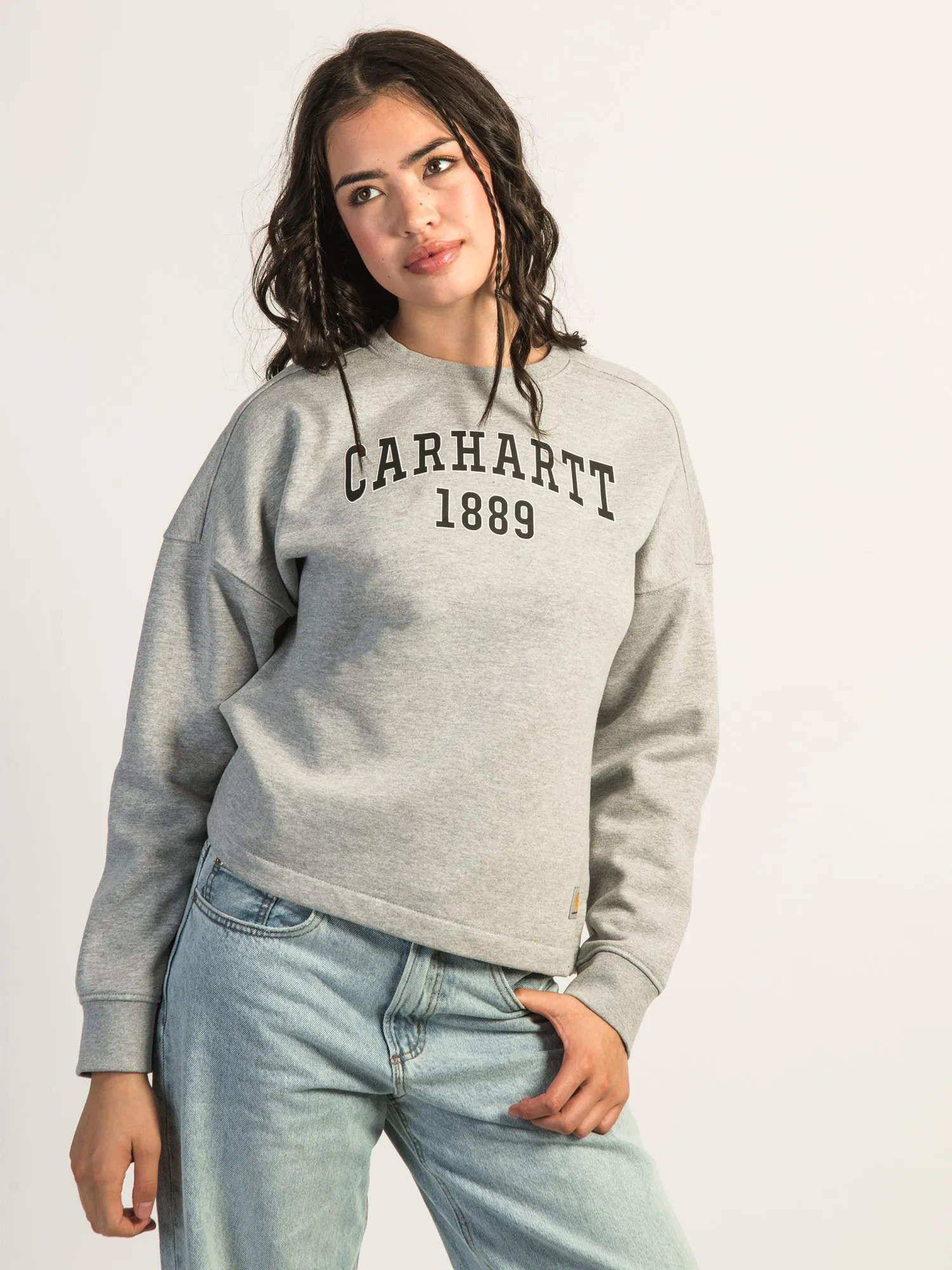 CARHARTT LOOSE FIT MIDWEIGHT GRAPHIC CREWNECK - HEATHER GREY sold by Boathouse