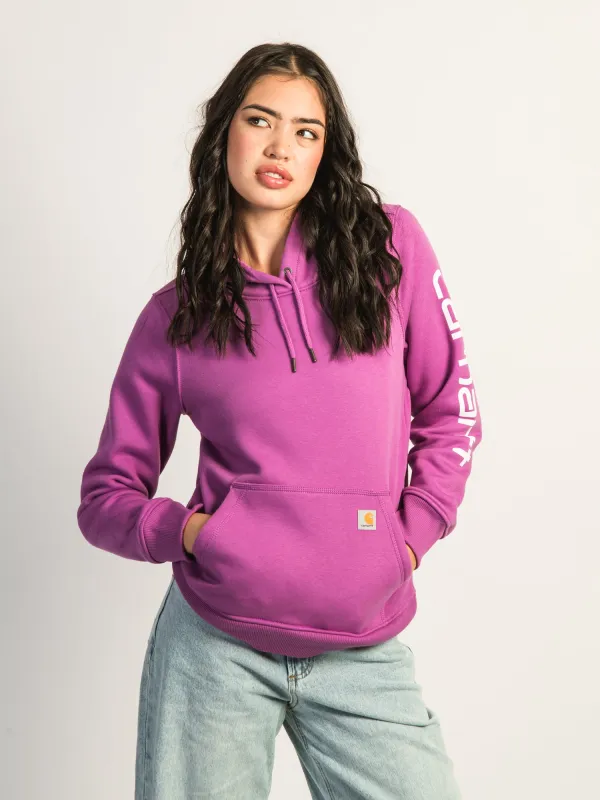 CARHARTT LOGO SLEEVE PULL OVER HOODIE - LIGHT PINK sold by Boathouse