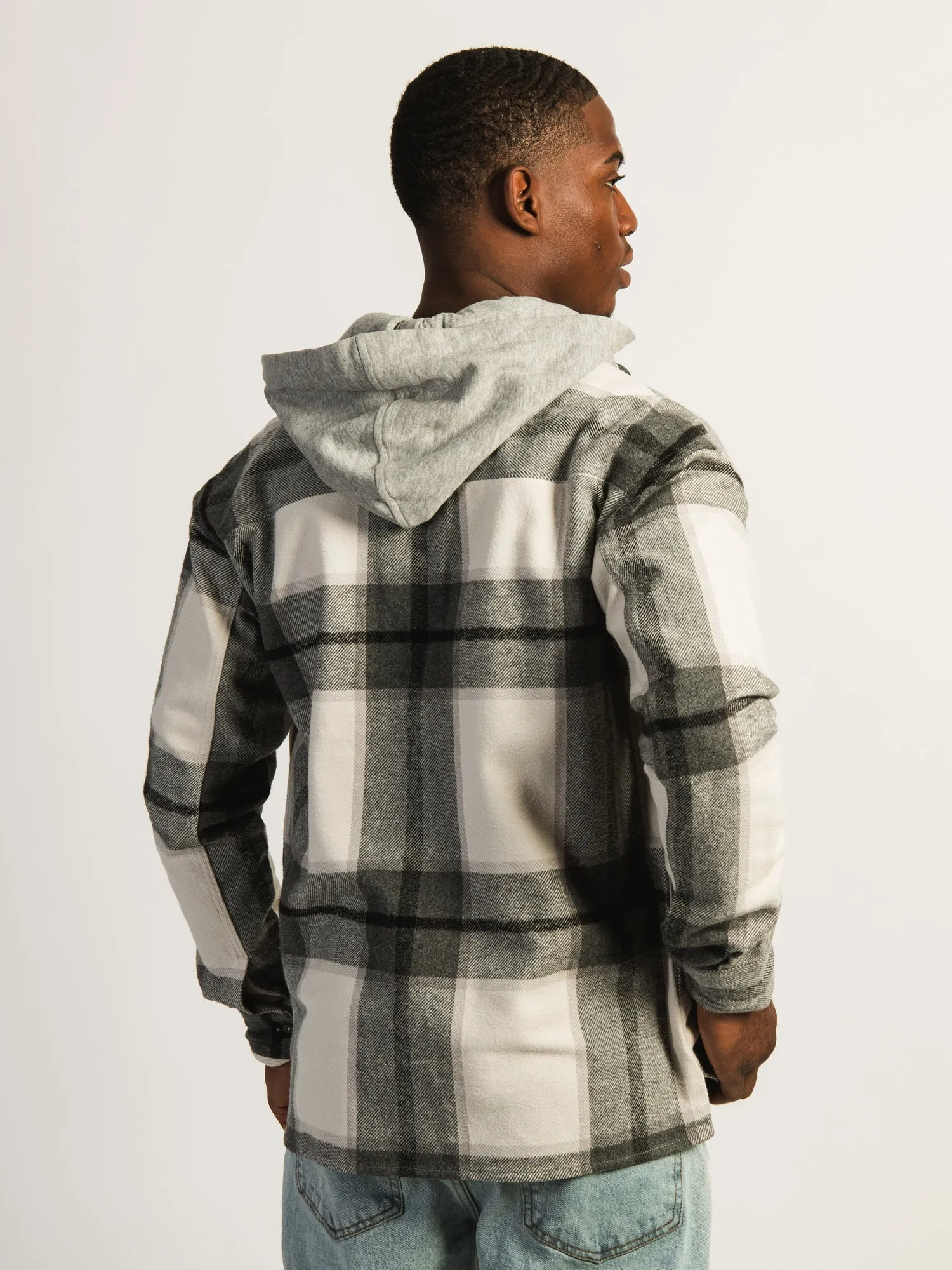 KOLBY FLANNEL HOODIE - GREY sold by Boathouse product image thumbnail 4