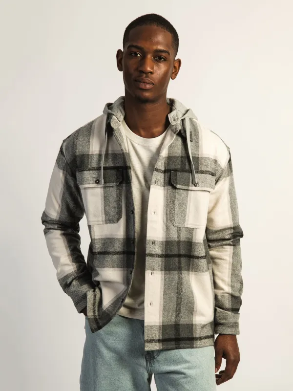 KOLBY FLANNEL HOODIE - GREY sold by Boathouse
