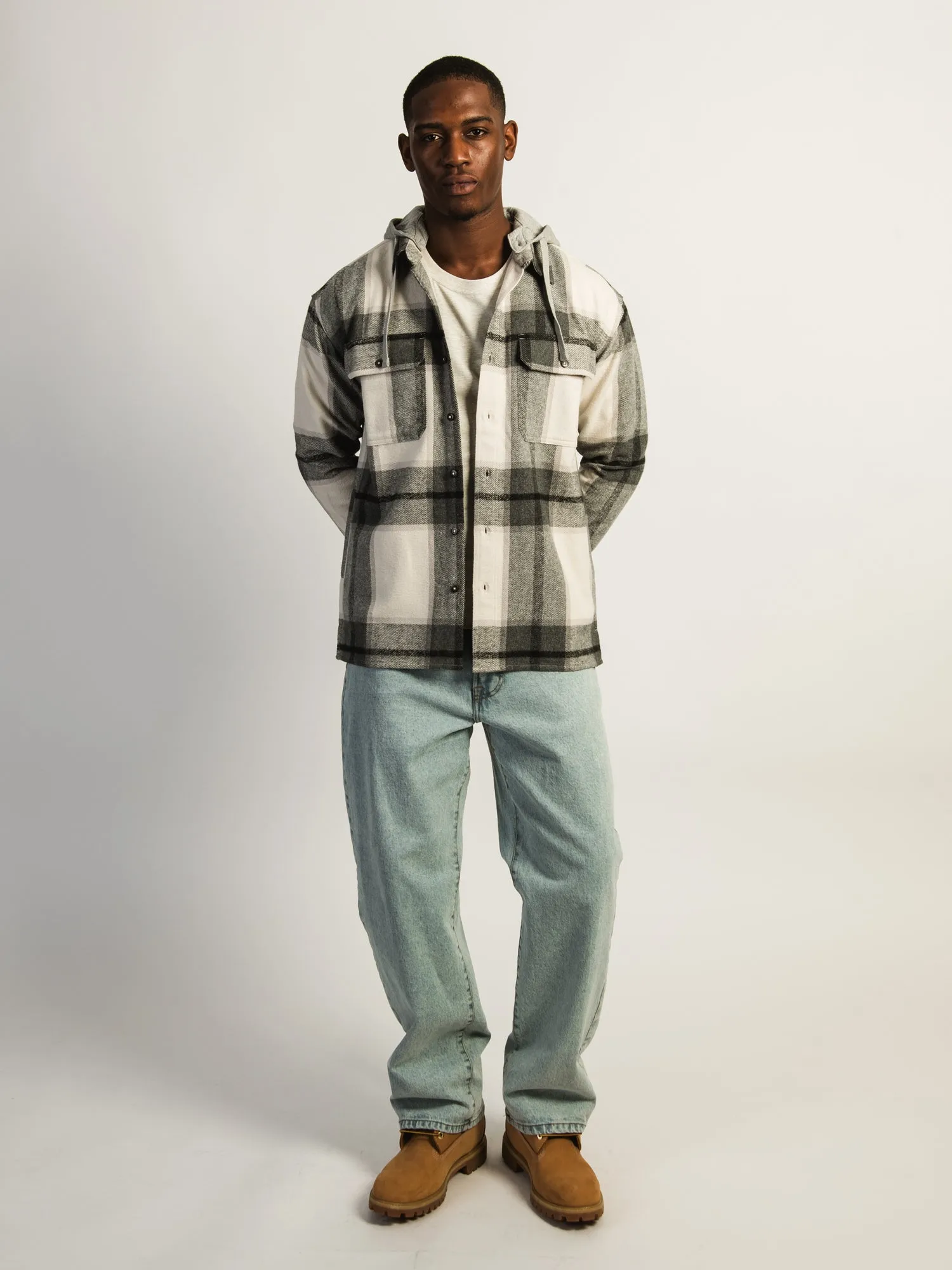KOLBY FLANNEL HOODIE - GREY sold by Boathouse product image thumbnail 2