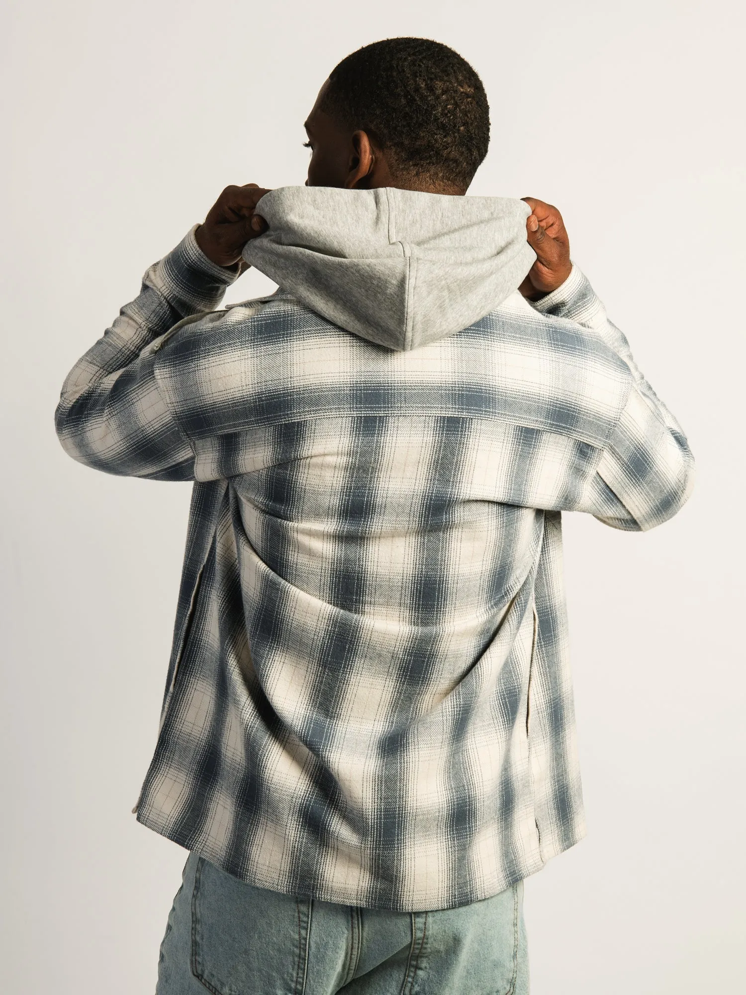 KOLBY FLANNEL HOODIE - BLUE sold by Boathouse product image thumbnail 4
