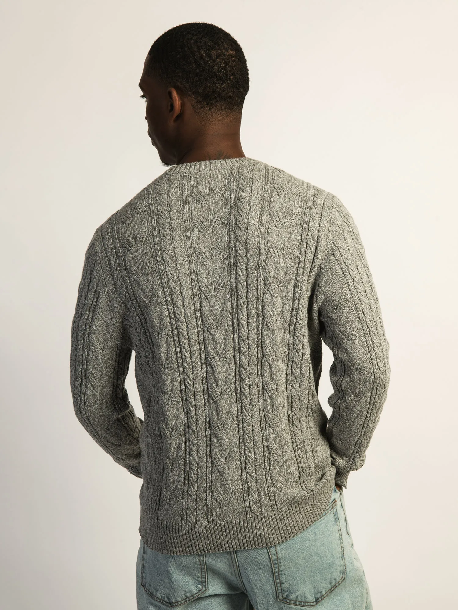KOLBY CABLE KNIT SWEATER - HEATHER GREY sold by Boathouse product image thumbnail 4