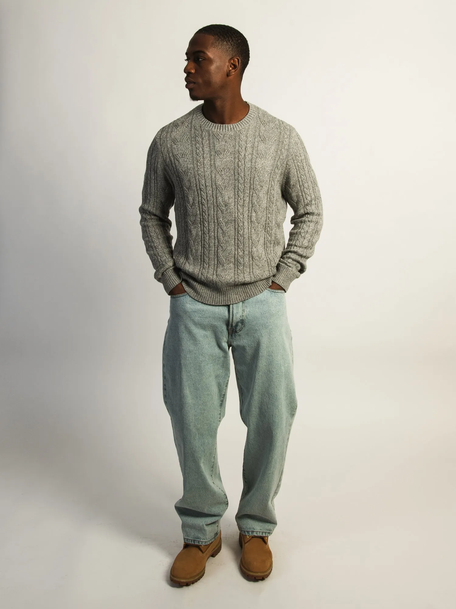 KOLBY CABLE KNIT SWEATER - HEATHER GREY sold by Boathouse product image thumbnail 2