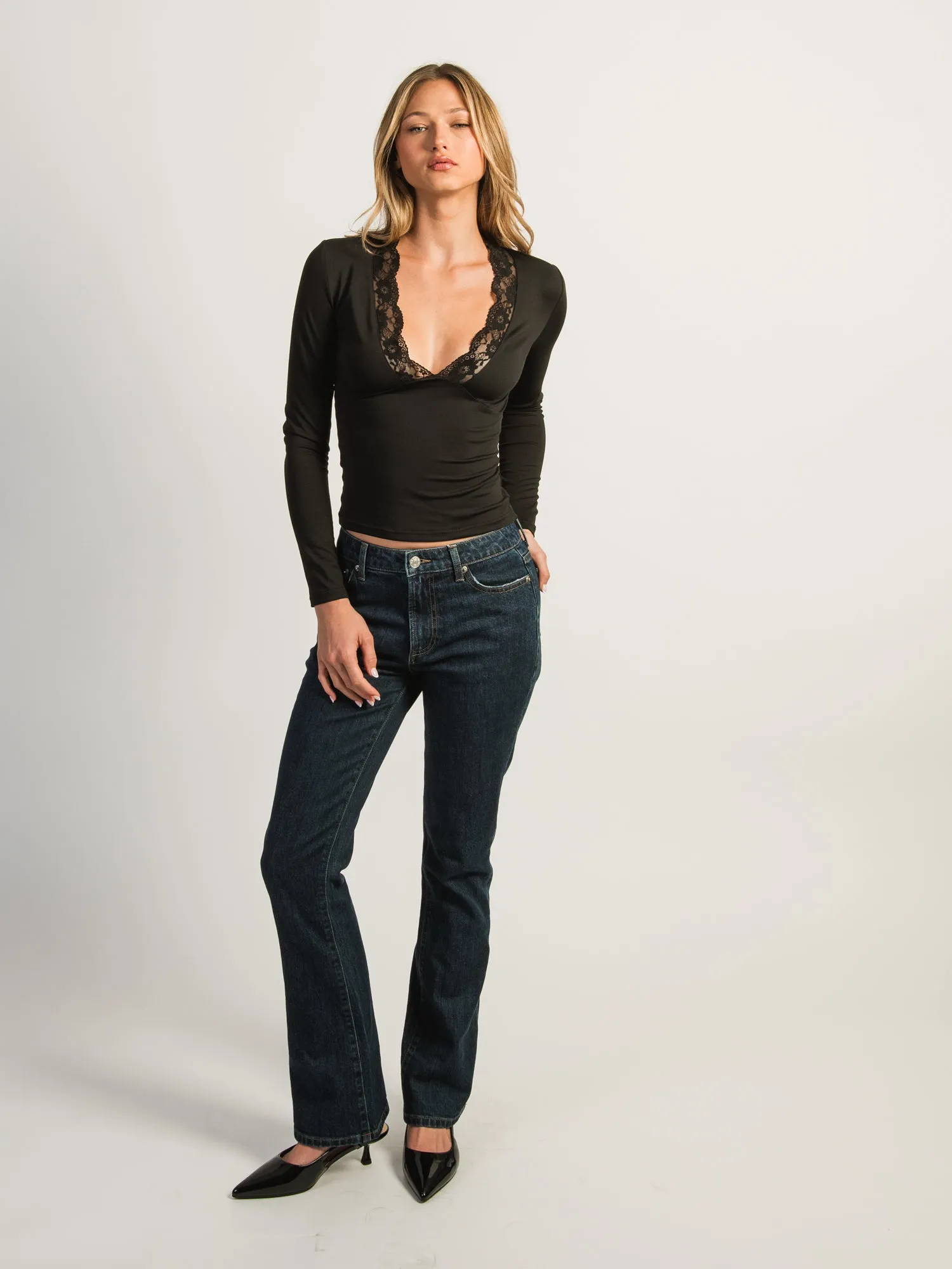 HARLOW EVELYN LACE LONGSLEEVE - BLACK sold by Boathouse product image thumbnail 2