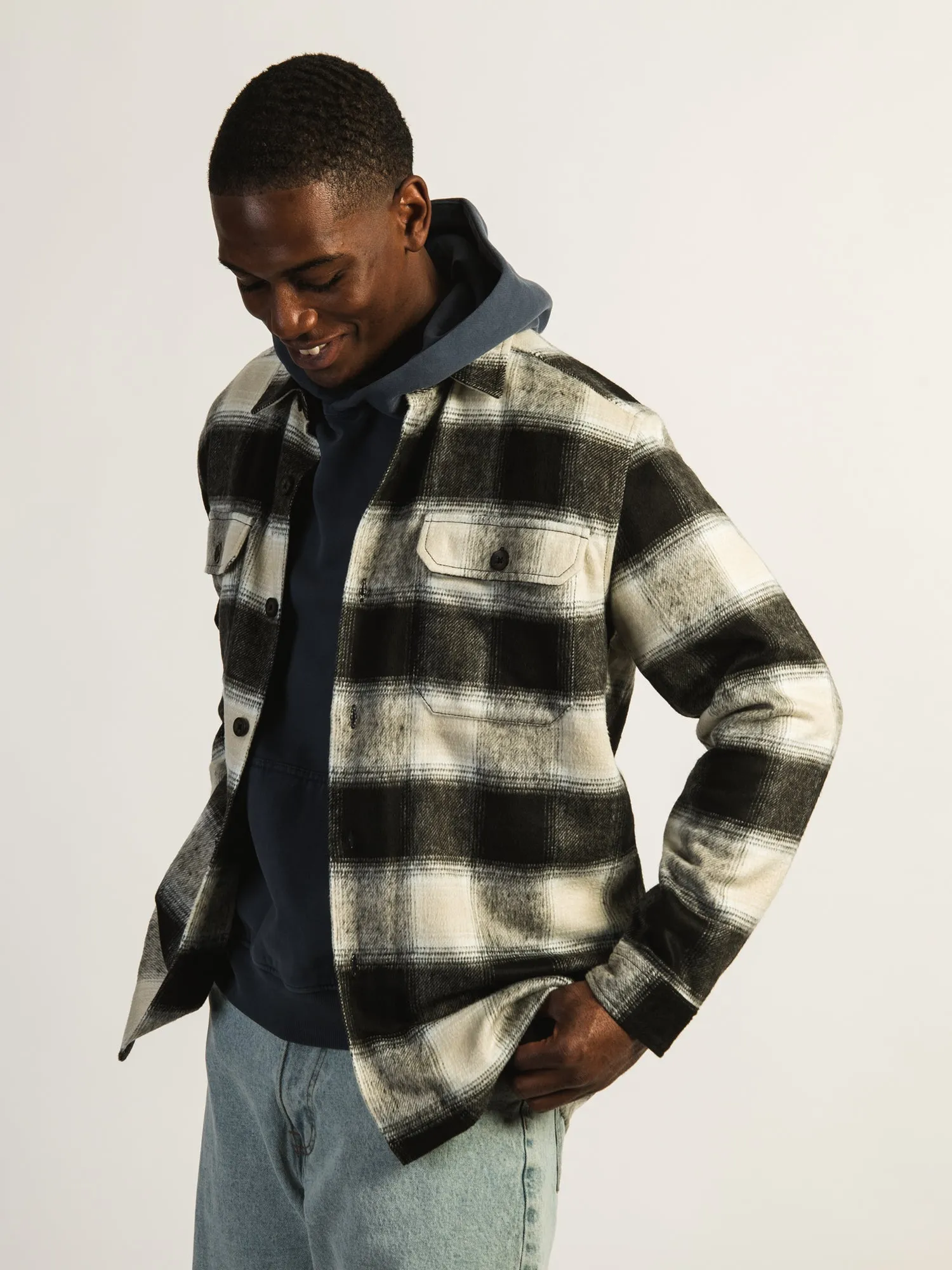 KOLBY PLAID OVERSHIRT - CREAM sold by Boathouse product image thumbnail 3
