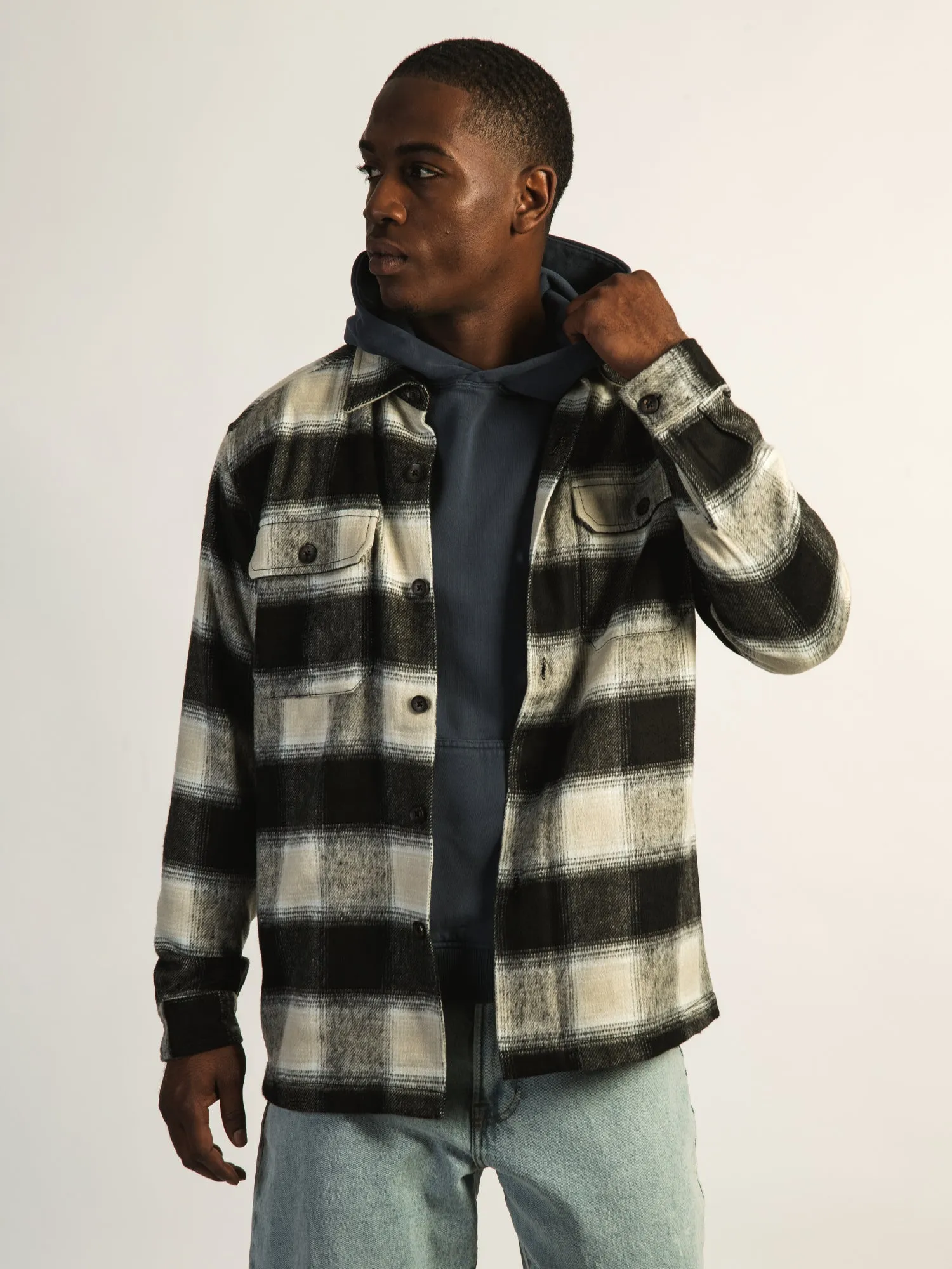 KOLBY PLAID OVERSHIRT - CREAM sold by Boathouse