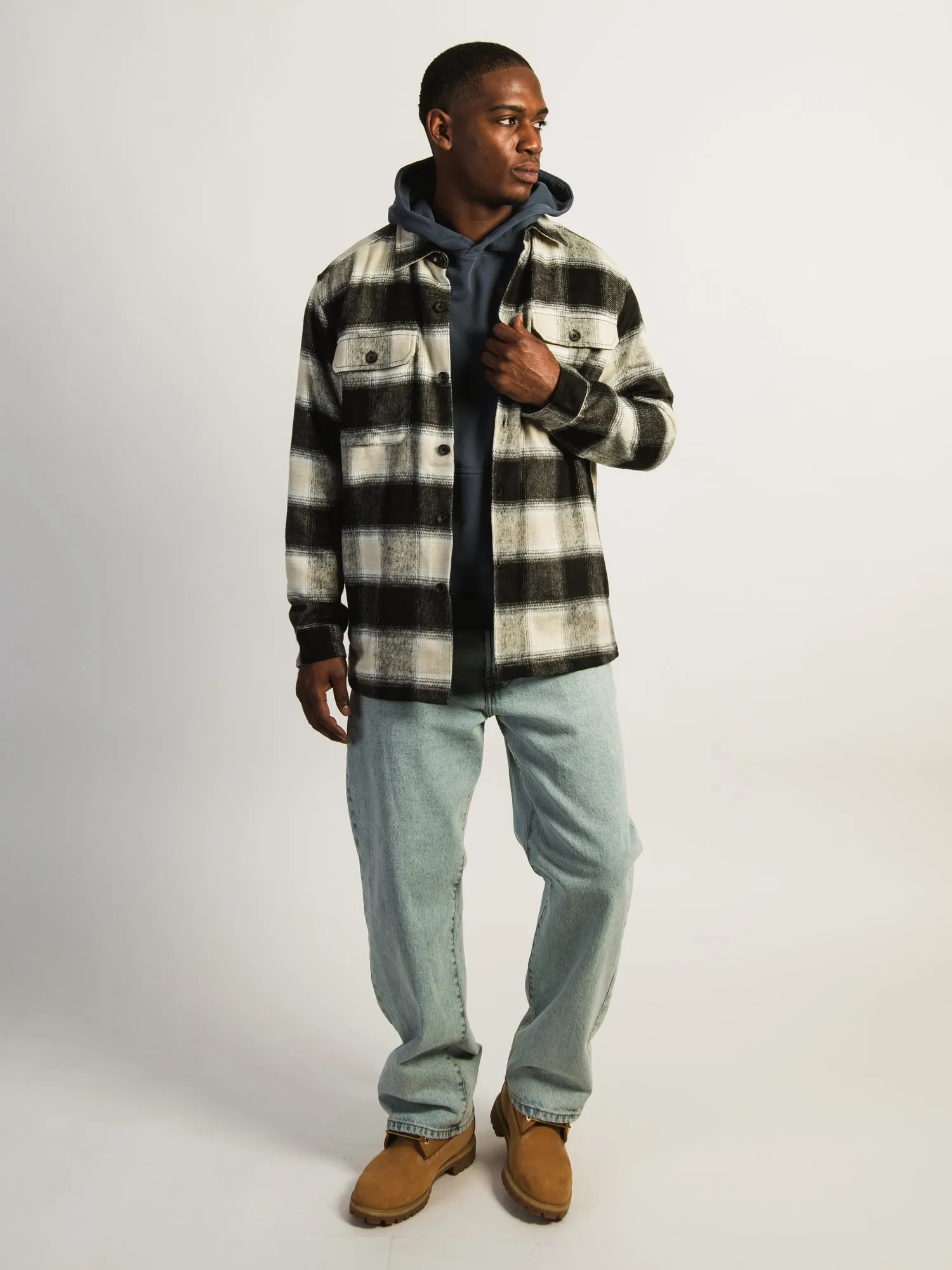 KOLBY PLAID OVERSHIRT - CREAM sold by Boathouse product image thumbnail 2