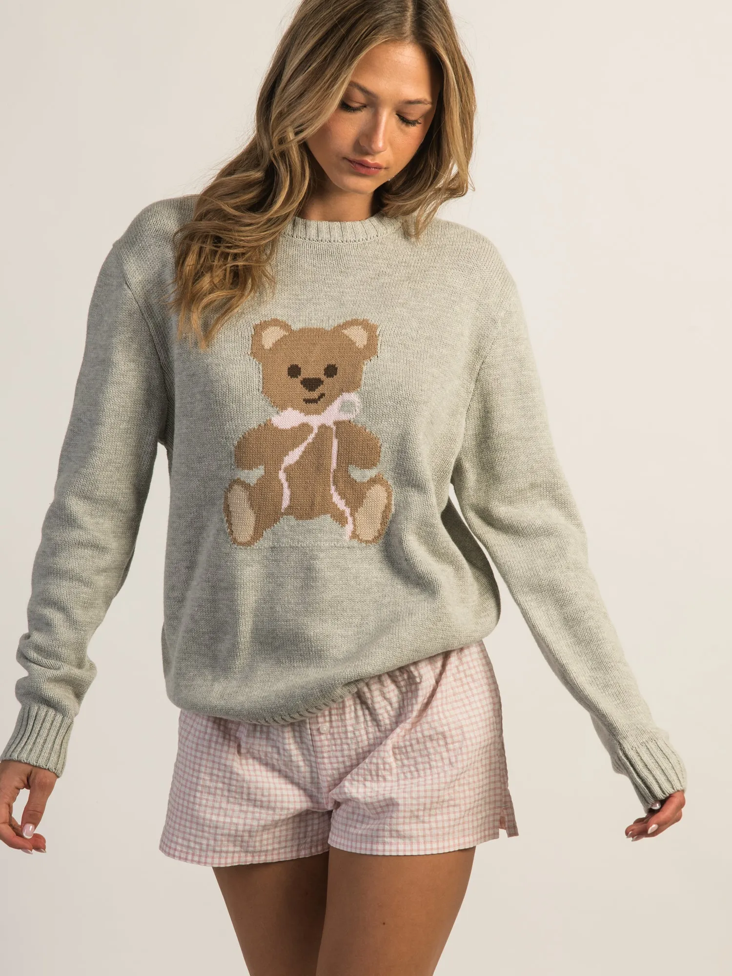 HARLOW KNIT TEDDY CREWNECK SWEATER - CLOUD sold by Boathouse product image thumbnail 3