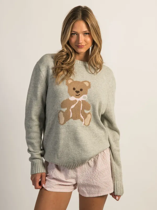 HARLOW KNIT TEDDY CREWNECK SWEATER - CLOUD sold by Boathouse