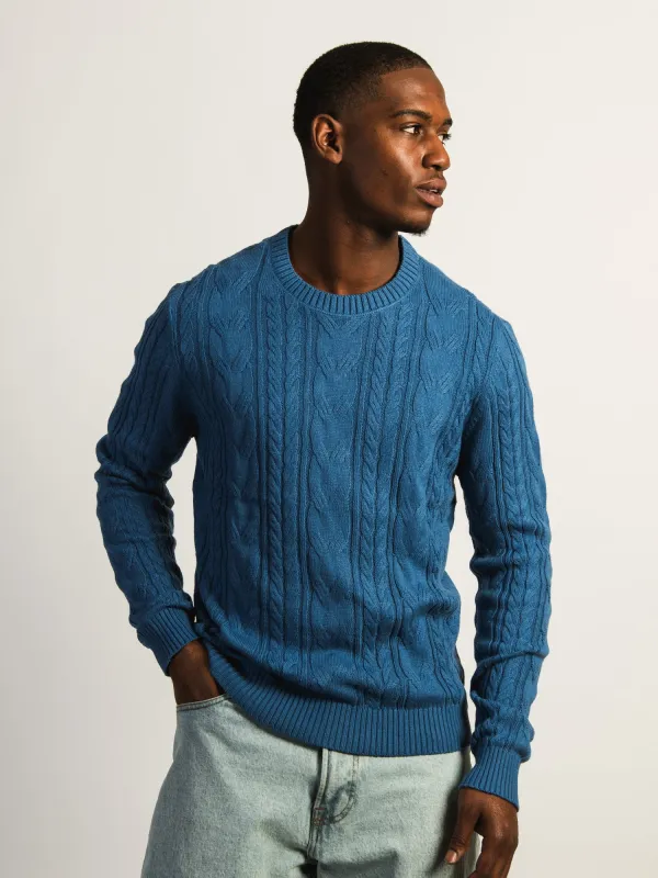 KOLBY CABLE KNIT SWEATER - BLUE sold by Boathouse