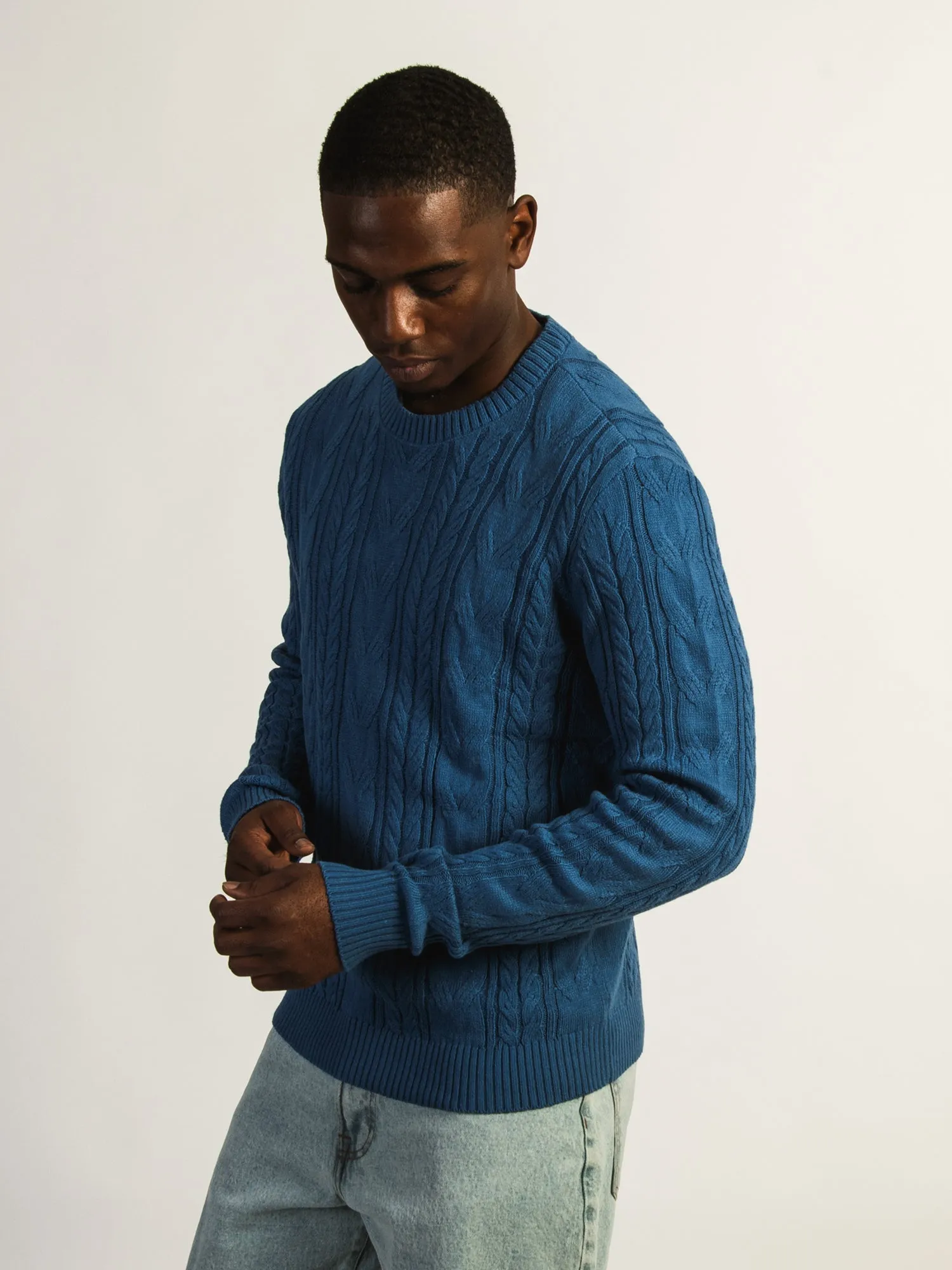 KOLBY CABLE KNIT SWEATER - BLUE sold by Boathouse product image thumbnail 3