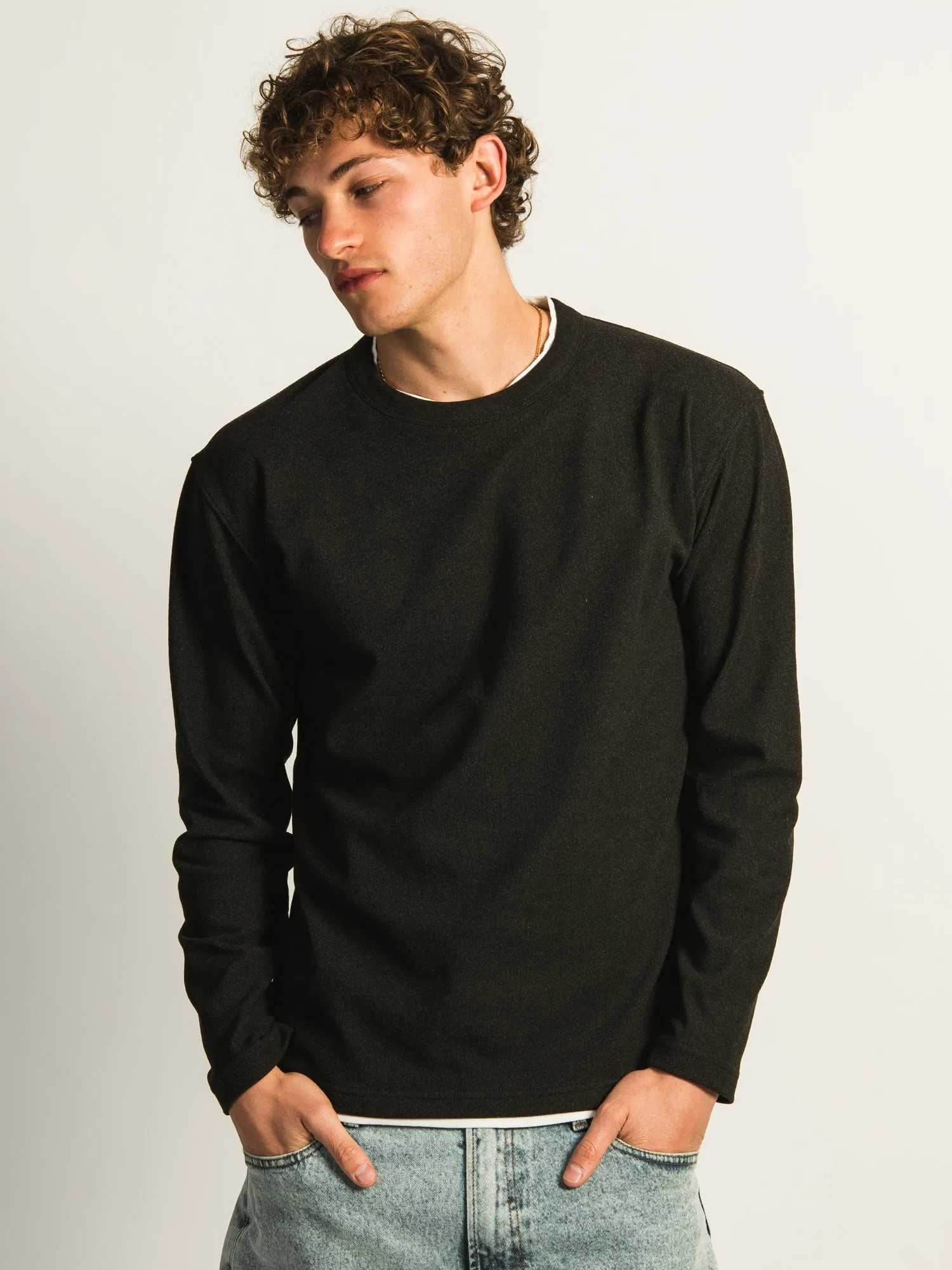 KOLBY LAYERED KNIT TEE- BLACK sold by Boathouse