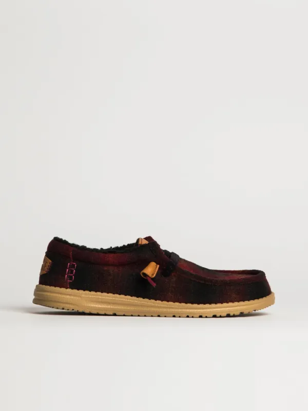 MENS HEYDUDE WALLY COZY PLAID - RED/BLACK sold by Boathouse