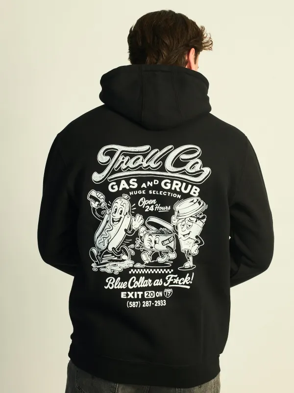 TROLL CO. GAS AND GRUB PULLOVER HOODIE sold by Boathouse