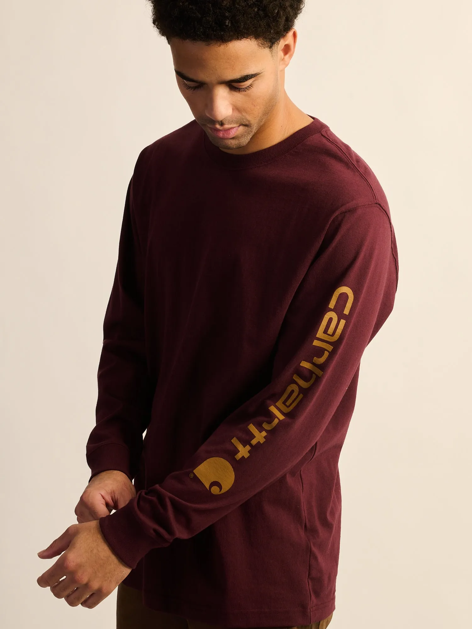 CARHARTT SIGNATURE LONG SLEEVE T-SHIRT - PORT sold by Boathouse product image thumbnail 3