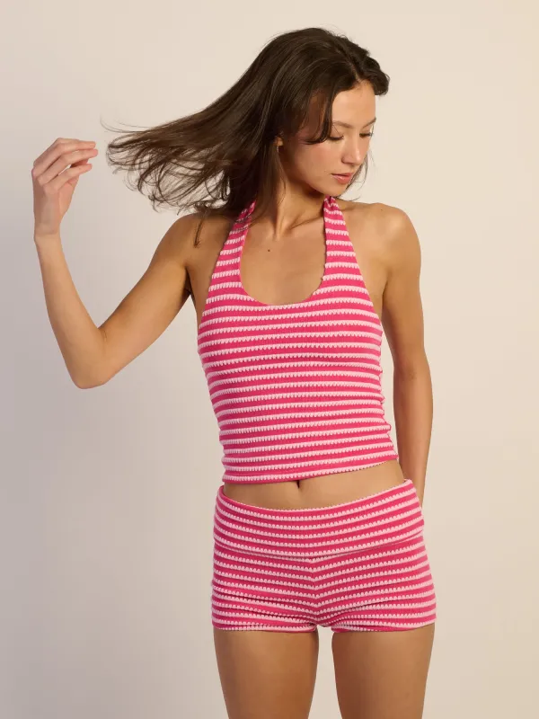 HARLOW MELANI HALTER TOP - PINK sold by Boathouse