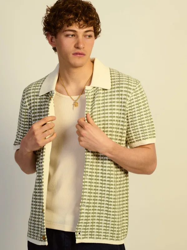KOLBY RELAXED FIT KNIT BUTTON UP - GREEN sold by Boathouse