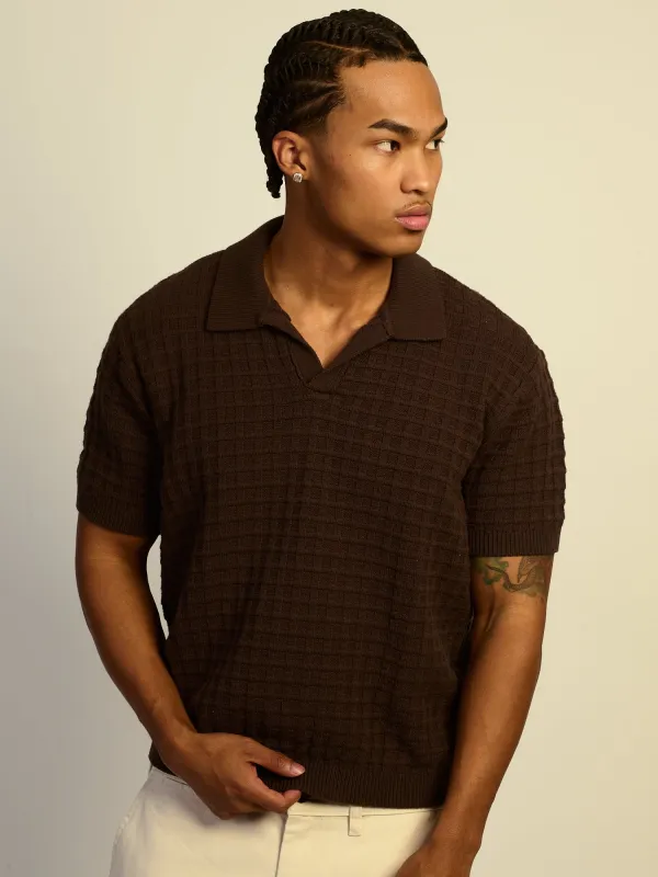 KOLBY RELAXED FIT KNIT POLO - IRON sold by Boathouse