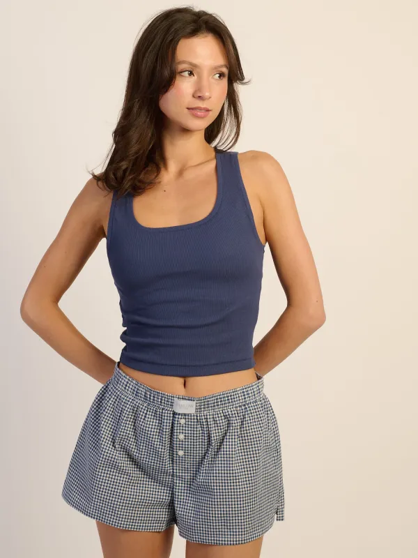 HARLOW ESSENTIAL SQUARENECK TANK - INDIGO sold by Boathouse