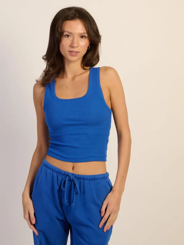 HARLOW ESSENTIAL SQUARENECK TANK - COBALT sold by Boathouse