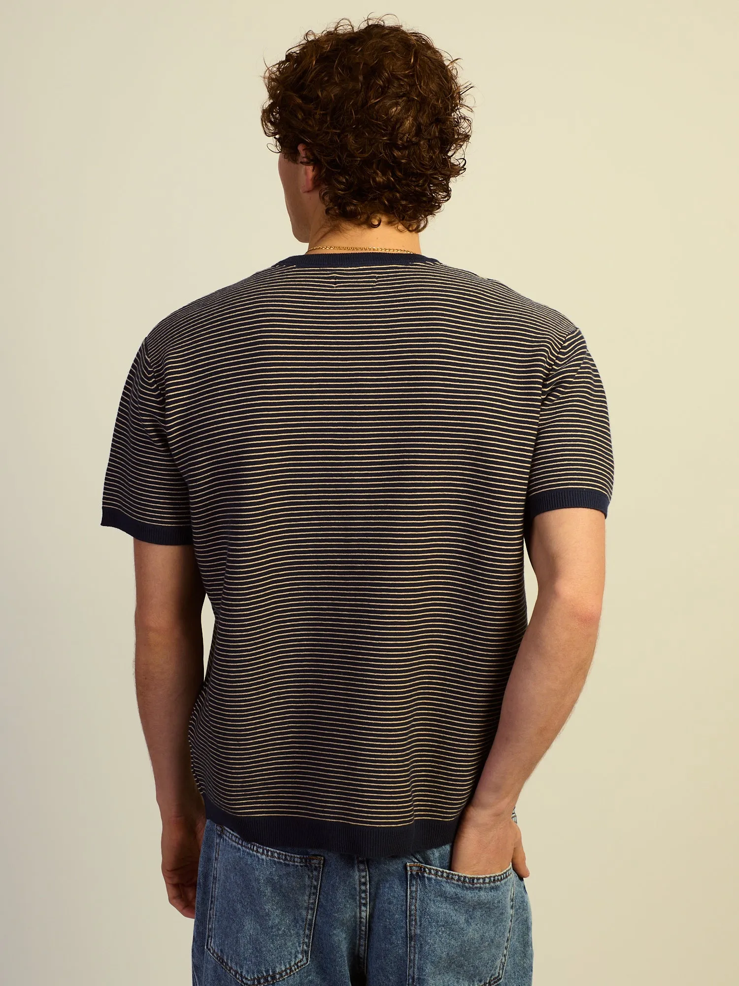 KOLBY RELAXED FIT KNIT TEE - CHARCOAL NAVY sold by Boathouse product image thumbnail 4