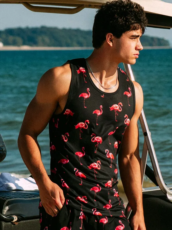 KOLBY FLAMINGO TANK TOP - BLACK sold by Boathouse