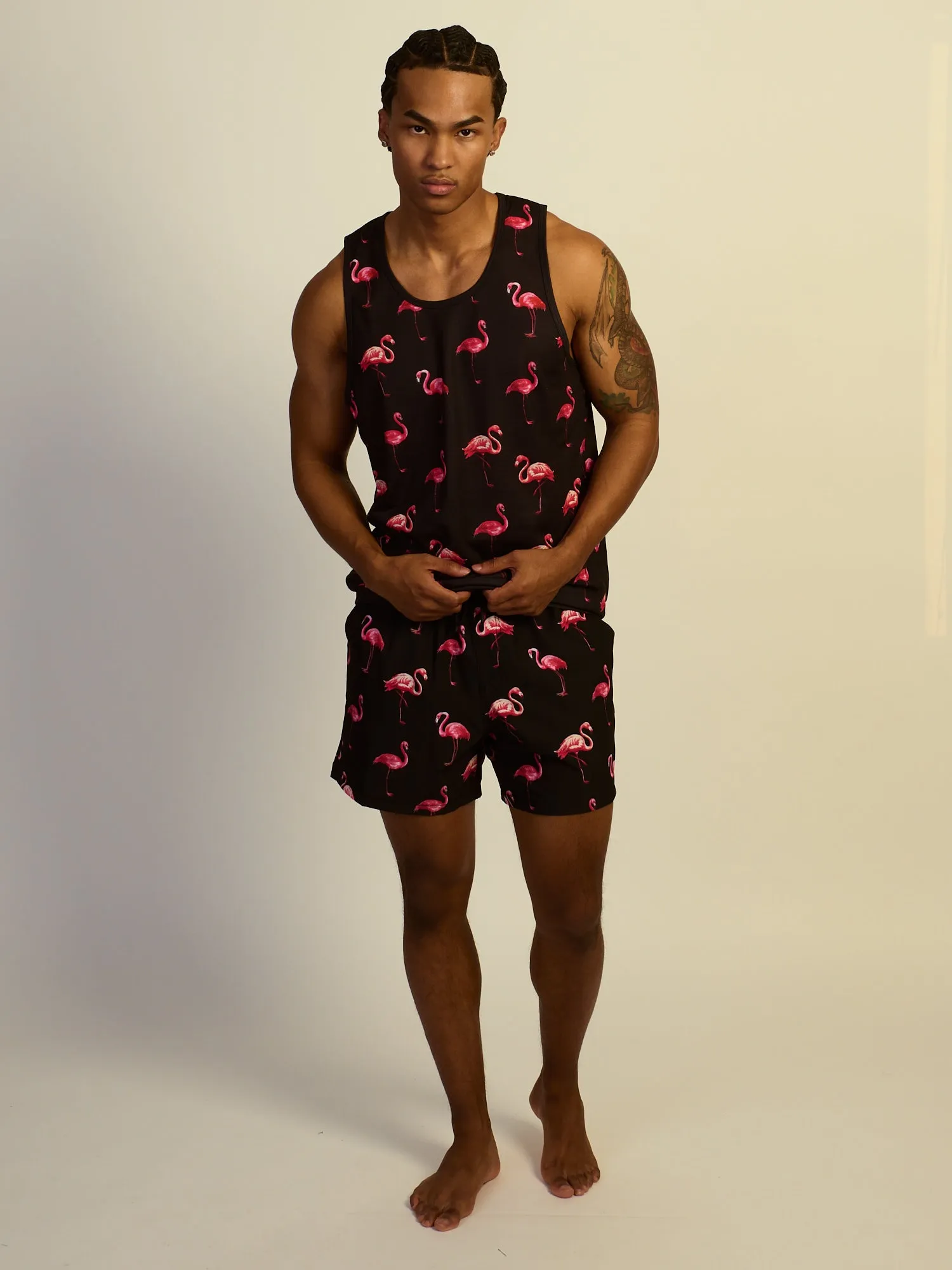 KOLBY SWIM FLAMINGO TANK TOP - BLACK sold by Boathouse product image thumbnail 3