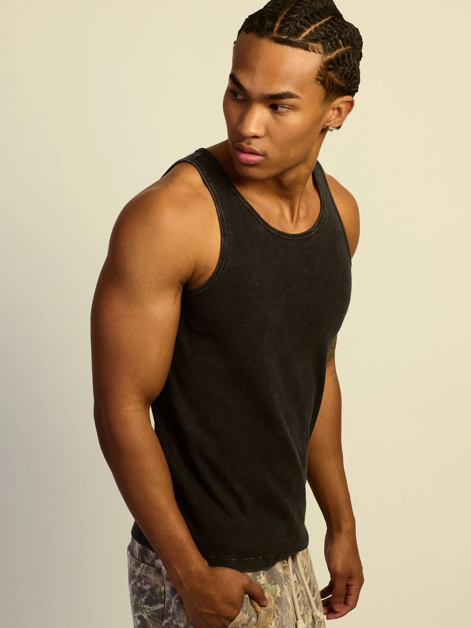 KOLBY RIBBED TANK - BLACK sold by Boathouse product image thumbnail 3