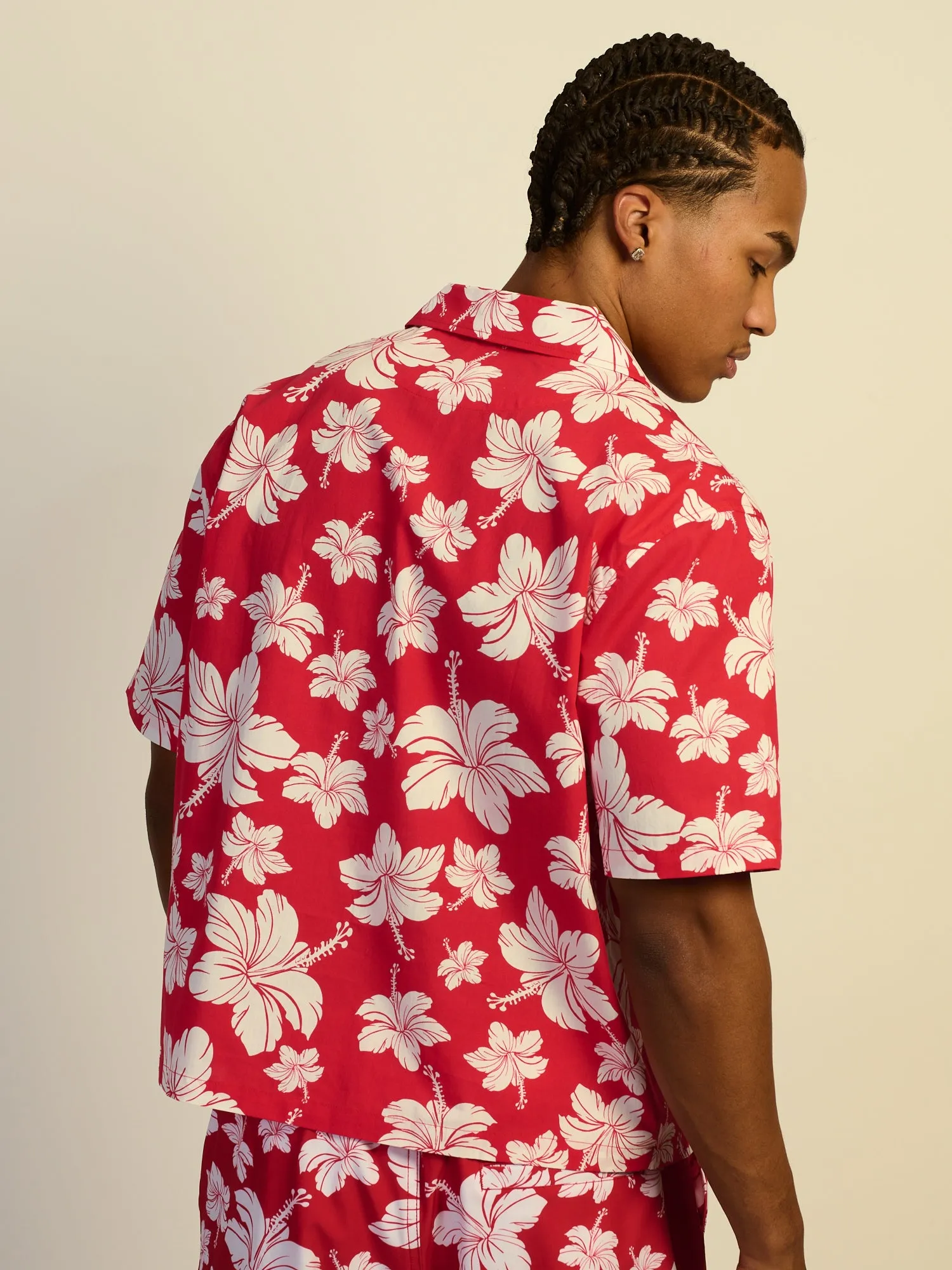 KOLBY SWIM HIBISCUS WOVEN SHIRT - RED sold by Boathouse product image thumbnail 5