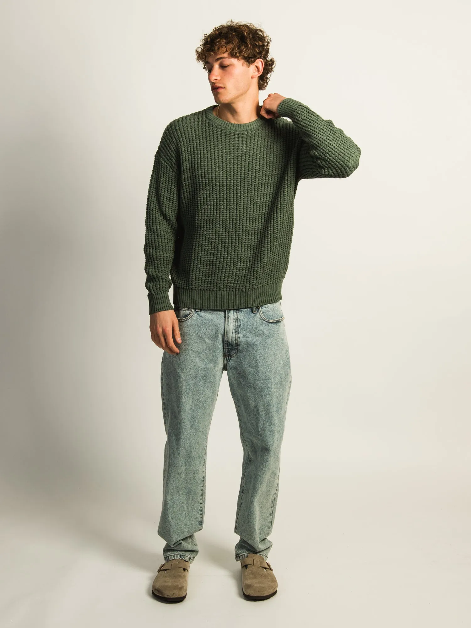 KOLBY FISHERMANS RIB SWEATER - OLIVE sold by Boathouse product image thumbnail 2