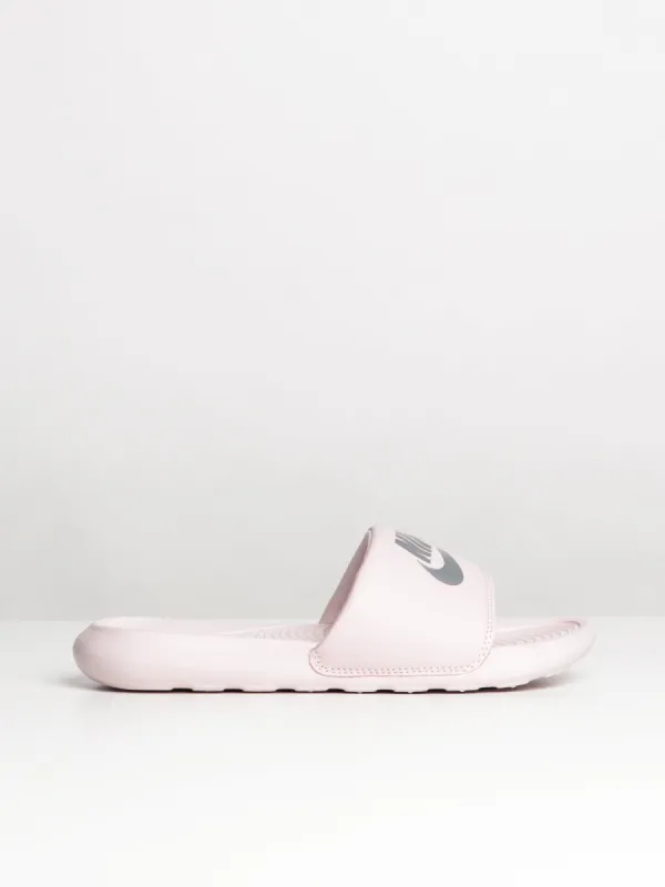 WOMENS NIKE VICTORI ONE SLIDES - BARELY ROSE/METALIC SILVER sold by Boathouse