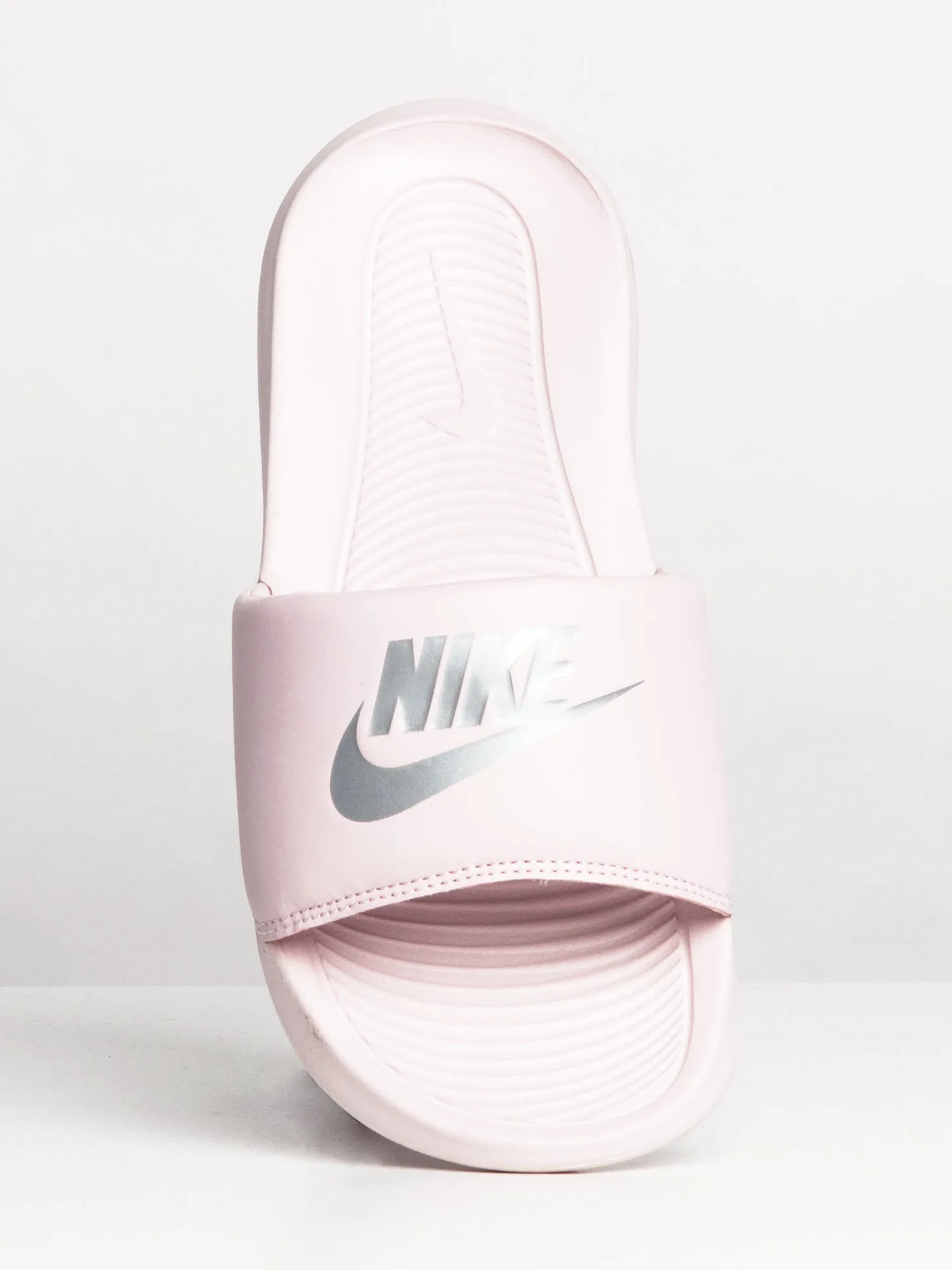 WOMENS NIKE VICTORI ONE SLIDES - BARELY ROSE/METALIC SILVER sold by Boathouse product image thumbnail 5