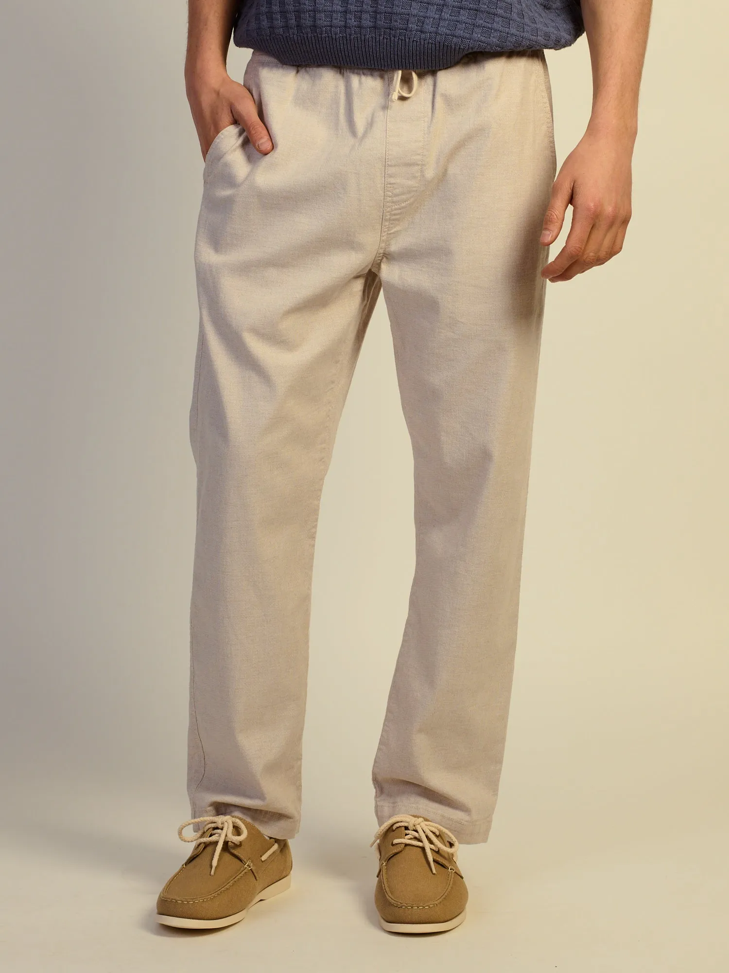 KOLBY RELAXED FIT LN BLEND PANT - NATURAL sold by Boathouse