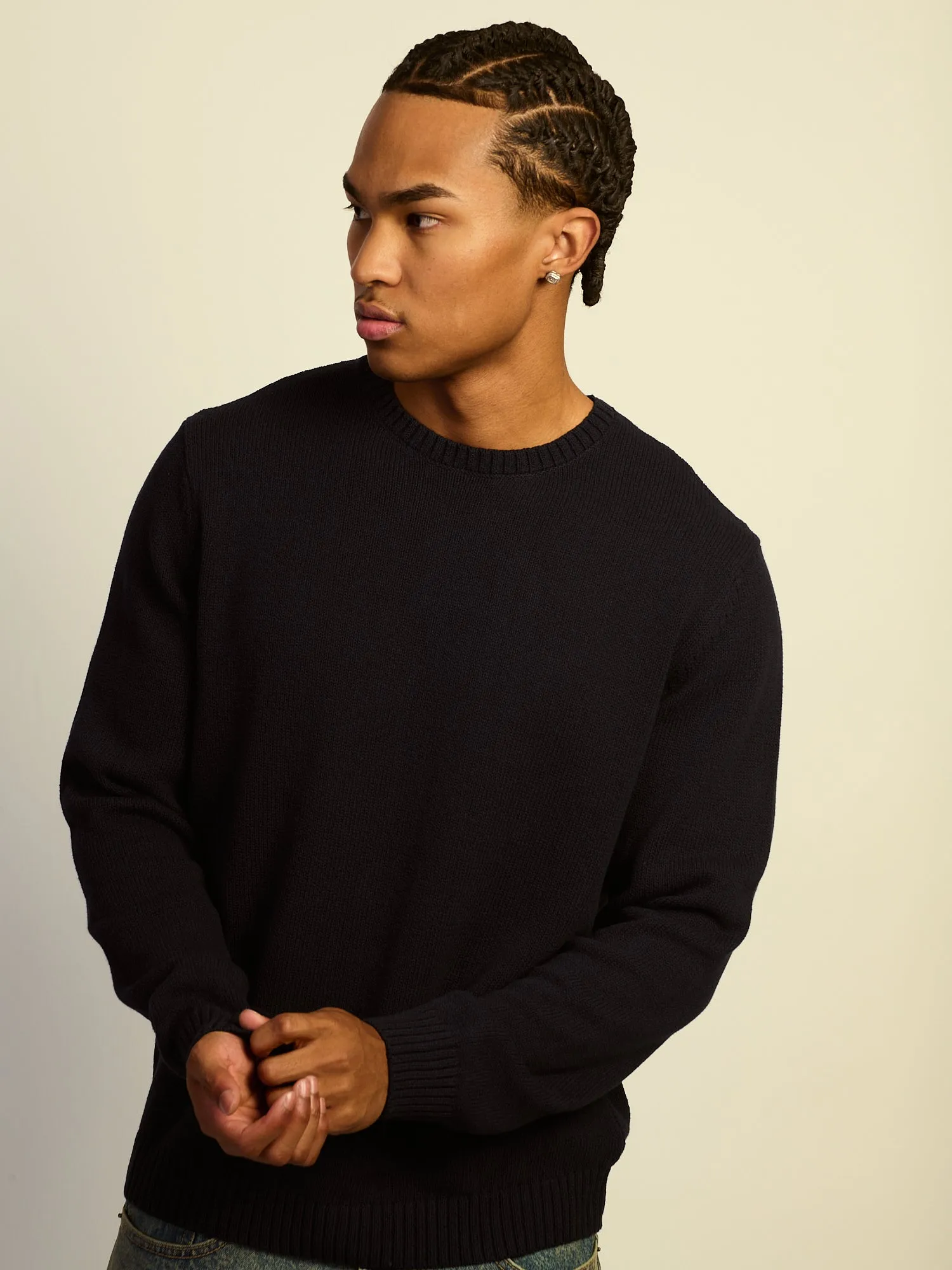 KOLBY LIGHTWEIGHT SWEATER - CHARCOAL NAVY sold by Boathouse